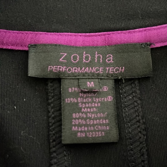 Zobha performance jacket long length women’s size medium black high neck - Picture 3 of 6